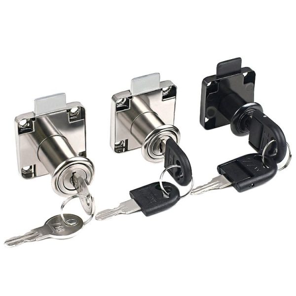 Drawer Lock Furniture Closet Door Office Filing Cabinet Lock, Model: 136-22 (Black Folding Key) - Image 3