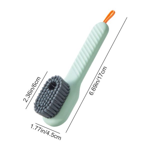 5pcs / Pack Multifunctional Press-Type Liquid-Filled Nano Soft Bristle Shoe Brush (Green) - Image 2