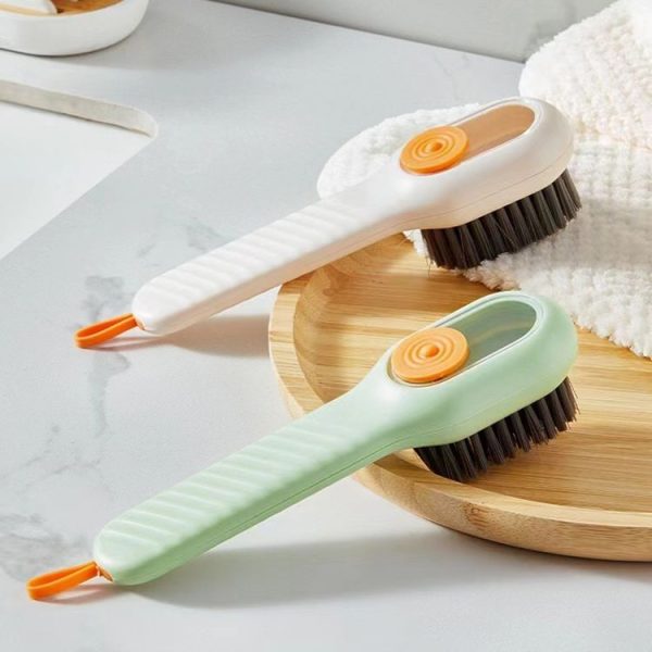 5pcs / Pack Multifunctional Press-Type Liquid-Filled Nano Soft Bristle Shoe Brush (Green) - Image 6