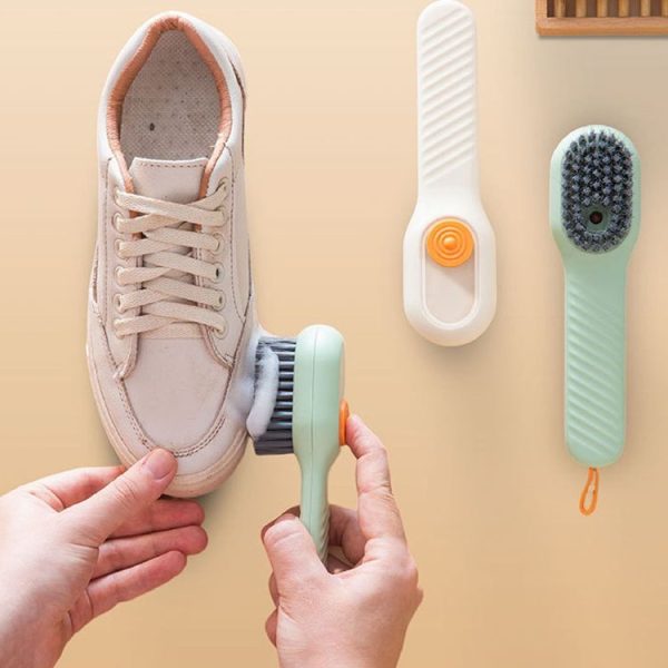 5pcs / Pack Multifunctional Press-Type Liquid-Filled Nano Soft Bristle Shoe Brush (Green) - Image 7