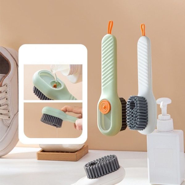 5pcs / Pack Multifunctional Press-Type Liquid-Filled Nano Soft Bristle Shoe Brush (Green) - Image 8