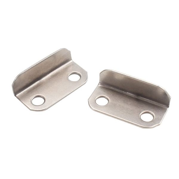 10pcs Lock Accessories L-Shaped Right Angle Office Drawer Lock Plate Furniture Parts Door Stopper (Silver) - Image 2