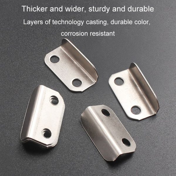 10pcs Lock Accessories L-Shaped Right Angle Office Drawer Lock Plate Furniture Parts Door Stopper (Silver) - Image 6