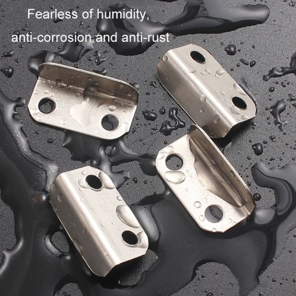 10pcs Lock Accessories L-Shaped Right Angle Office Drawer Lock Plate Furniture Parts Door Stopper (Silver) - Image 7