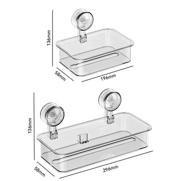 Bathroom No Punch Tissue Organizer Household Wall Mounted Suction Cup Tissue Box, Style: Small Transparent - Image 3