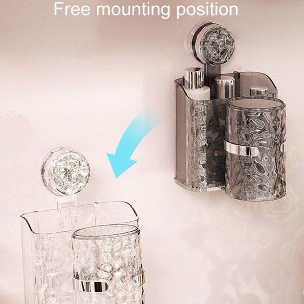 Bathroom Toothbrush Organizer Household Multifunctional Storage Rack (Transparent) - Image 5
