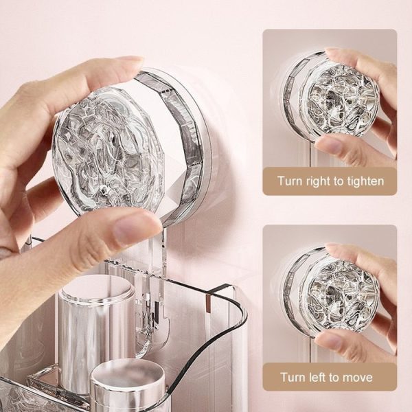 Bathroom Toothbrush Organizer Household Multifunctional Storage Rack (Transparent) - Image 7
