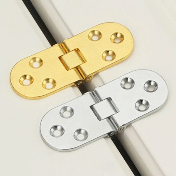 Cabinet Door Folding Hinge Thickened Zinc Alloy Half Round Table Flip Hinge, Color: Gold - Image 5