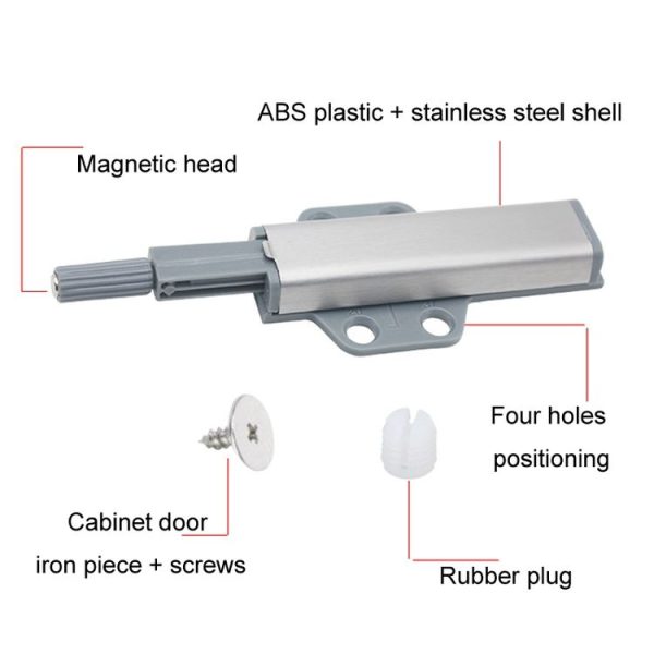 With Screws Cabinet Catch Magnetic Latches Push To Open Drawer Door Stopper - Image 3