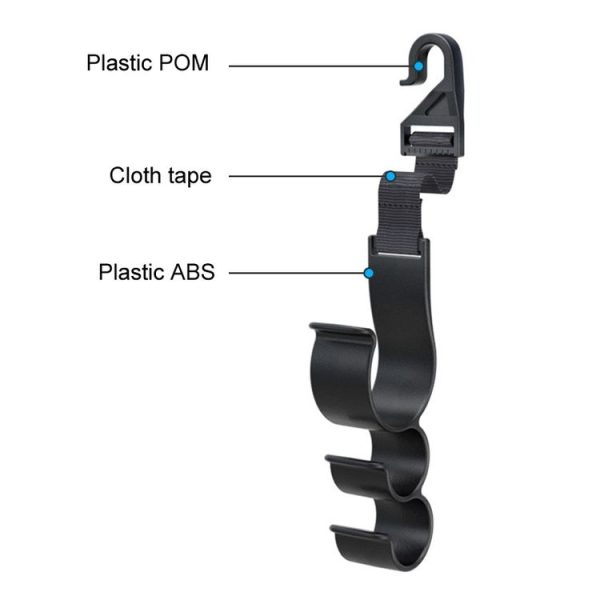 1pair Car Seat Back Umbrella Fixed Storage Hook, Style: Standard - Image 3