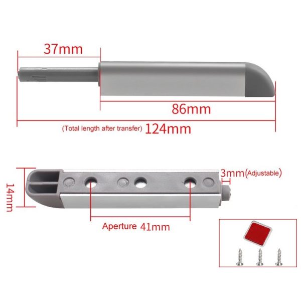 Cabinet Door Magnetic Self-rebounder Drawer Invisible Press Spring Door Opener (Black) - Image 4