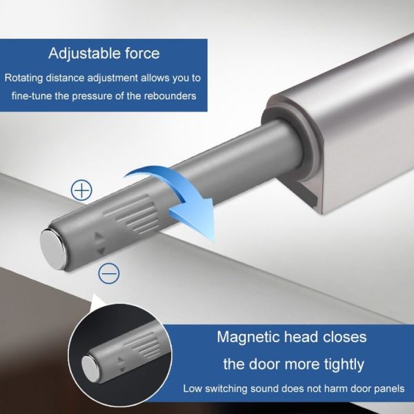 Cabinet Door Magnetic Self-rebounder Drawer Invisible Press Spring Door Opener (Black) - Image 7