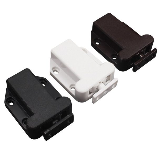 Bouncing Press Type Cabinet Door Catches Self Lock Hidden Drawer Cupboard Door Closer (White) - Image 3