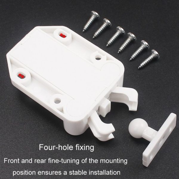 Bouncing Press Type Cabinet Door Catches Self Lock Hidden Drawer Cupboard Door Closer (White) - Image 7