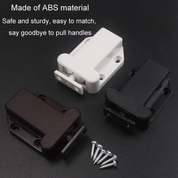 Bouncing Press Type Cabinet Door Catches Self Lock Hidden Drawer Cupboard Door Closer (White) - Image 8