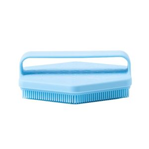 Silicone Hair Wash Massage Brush Exfoliating Bath Brush (Blue)