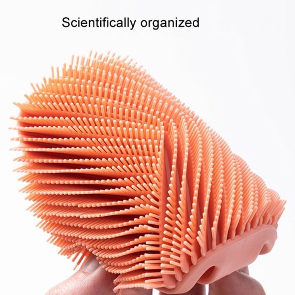 Silicone Hair Wash Massage Brush Exfoliating Bath Brush (Blue) - Image 3