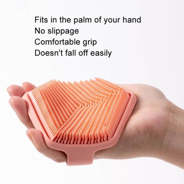 Silicone Hair Wash Massage Brush Exfoliating Bath Brush (Blue) - Image 4
