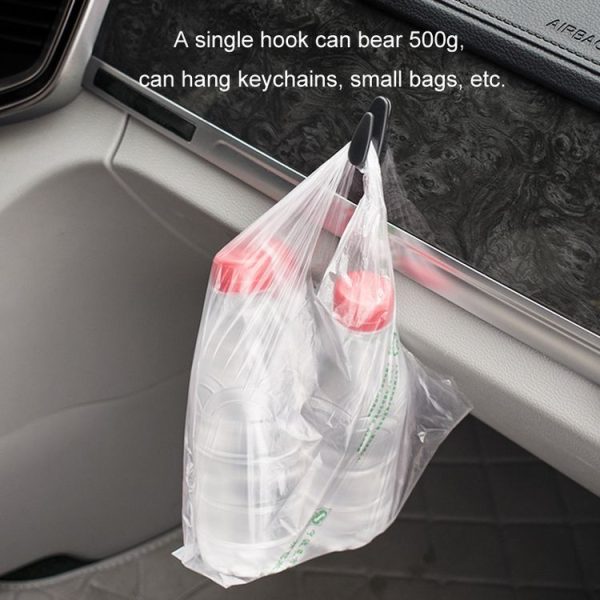 4pcs / Set Car Dashboard Adhesive Multifunctional Small Hook (Black) - Image 4