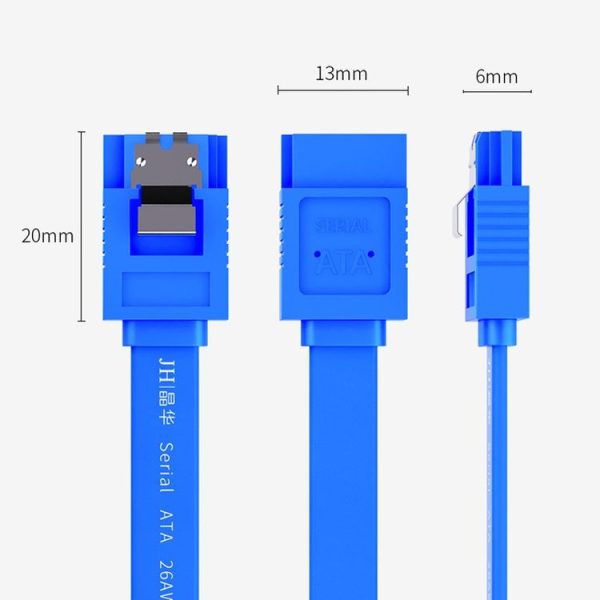 0.45m JINGHUA U510B High Speed SATA3.0 SSD Serial Cable (Black Straight To Straight) - Image 3