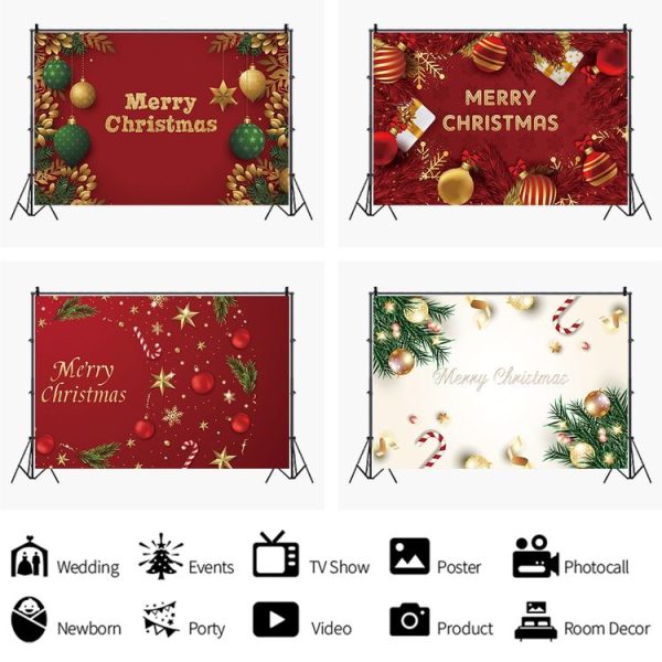 120x80cm Merry Christmas Candy Balloon Photography Background, Color: 12800210 - Image 4