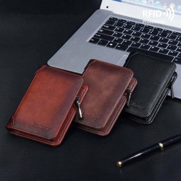 Baellerry DR113 RFID Anti-Theft Retro Multi-Card Slot Tri-Fold Short Wallet (Black) - Image 10