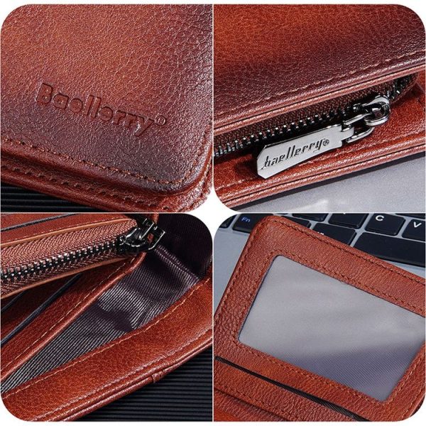 Baellerry DR113 RFID Anti-Theft Retro Multi-Card Slot Tri-Fold Short Wallet (Black) - Image 7