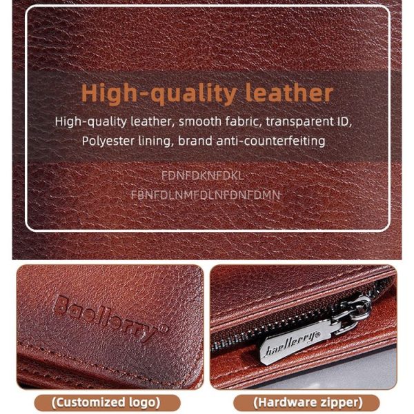 Baellerry DR113 RFID Anti-Theft Retro Multi-Card Slot Tri-Fold Short Wallet (Black) - Image 8