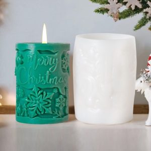 Christmas Aromatherapy Candle Cylinder DIY Silicone Mold, Style: ZL-845