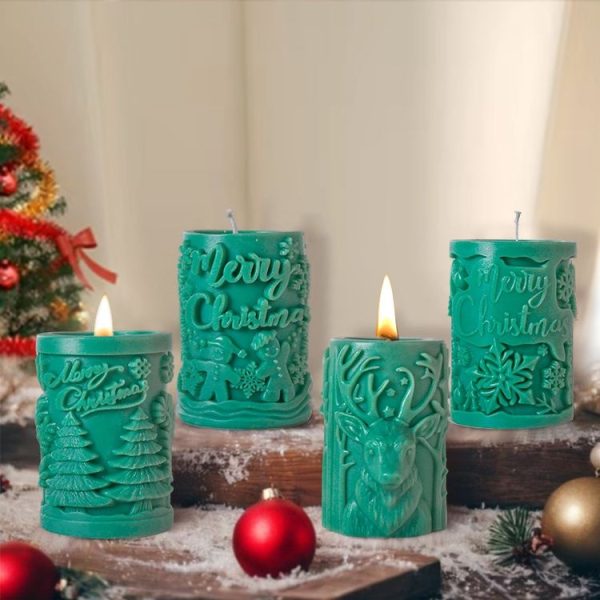 Christmas Aromatherapy Candle Cylinder DIY Silicone Mold, Style: ZL-845 - Image 6