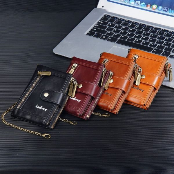 Baellerry D3261 Retro Multi-card Slot Double-zipper Short Wallet Coin Purse (Black) - Image 10