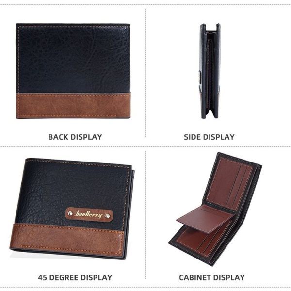 Baellerry DR112 RFID Anti-theft Splicing Horizontal Thin Zipper Wallet Card Holder (Black) - Image 2