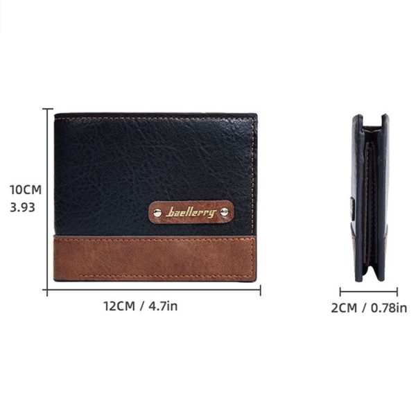 Baellerry DR112 RFID Anti-theft Splicing Horizontal Thin Zipper Wallet Card Holder (Black) - Image 4