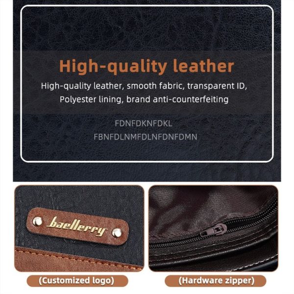 Baellerry DR112 RFID Anti-theft Splicing Horizontal Thin Zipper Wallet Card Holder (Black) - Image 7