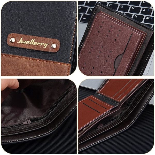 Baellerry DR112 RFID Anti-theft Splicing Horizontal Thin Zipper Wallet Card Holder (Black) - Image 8