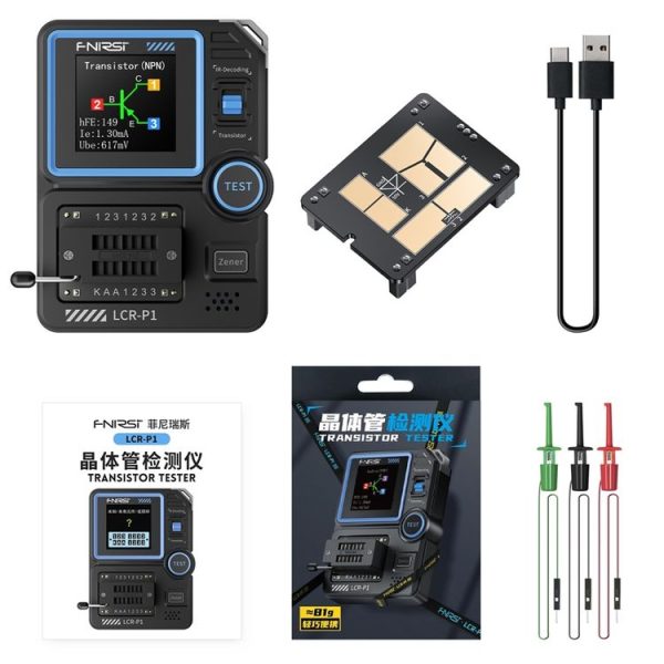 FNIRSI LCR-P1 Transistor Tester Multifunctional Electronic Component Inspection Tool (Black) - Image 2