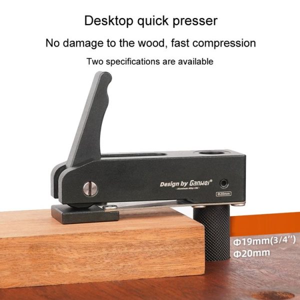 19mm Hole Ganwei Woodworking Desktop Quick Acting Hold Down Clamp Desktop Fast Fixed Clip (85mm Handle) - Image 6