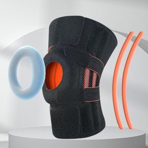 Sports Protection Knee Pads Meniscus Protection Cover Patella Brace With Double Anti-slip Strip (Black Orange)