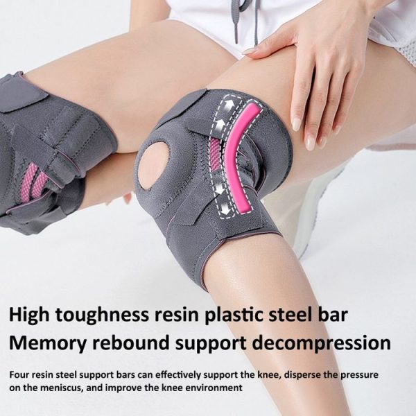 Sports Protection Knee Pads Meniscus Protection Cover Patella Brace With Double Anti-slip Strip (Black Orange) - Image 4