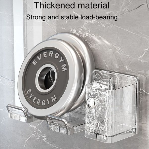 Household Hair Dryer Shelf Bathroom No Punching Wall Mounted Storage Rack (Transparent Silver) - Image 7