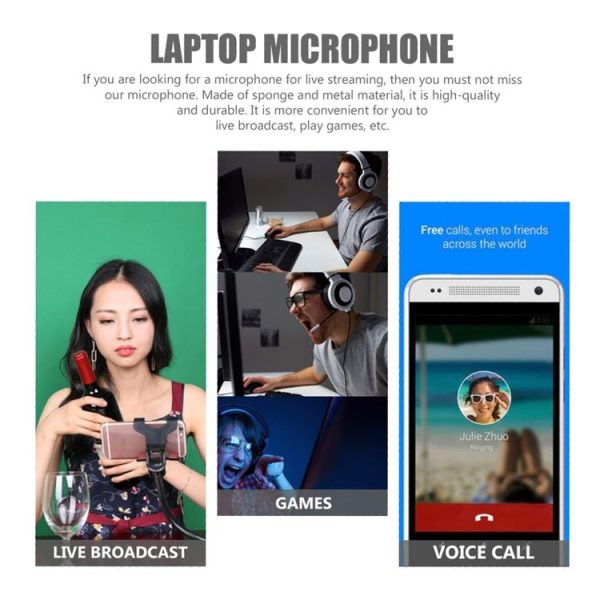 Mobile Phone Live Broadcast Microphone, Style: 3.5 Straight Head 3-section Plug (Sponge Cover) - Image 5