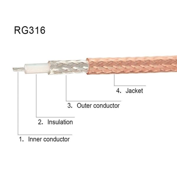 15cm SMA Male To 3.5mm Male 50ohm RG316 Coax Low Loss RF Cable - Image 3