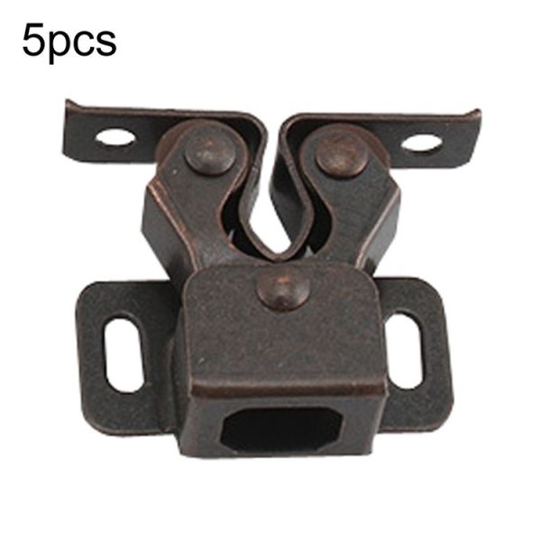 5pcs Antique Old- Style Short Foot Door Clip Buckle Household Closet Cabinet Door Catches, Style: With Screw (Red)