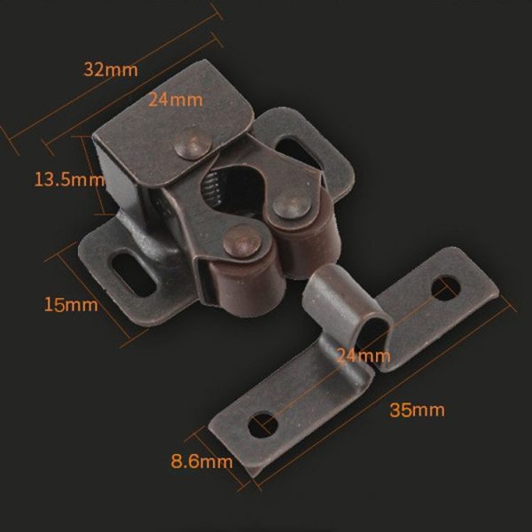 5pcs Antique Old- Style Short Foot Door Clip Buckle Household Closet Cabinet Door Catches, Style: With Screw (Red) - Image 3