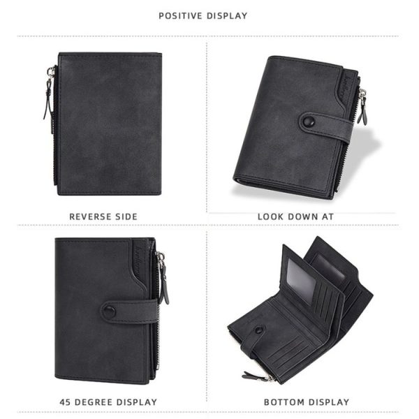 Baellerry D5113 RFID Anti-theft Tri-fold Zipper Short Wallet Coin Purse (Black) - Image 2