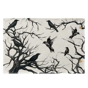 Halloween Black Crow Placemat Restaurant Decoration Insulation Pad (Crow)