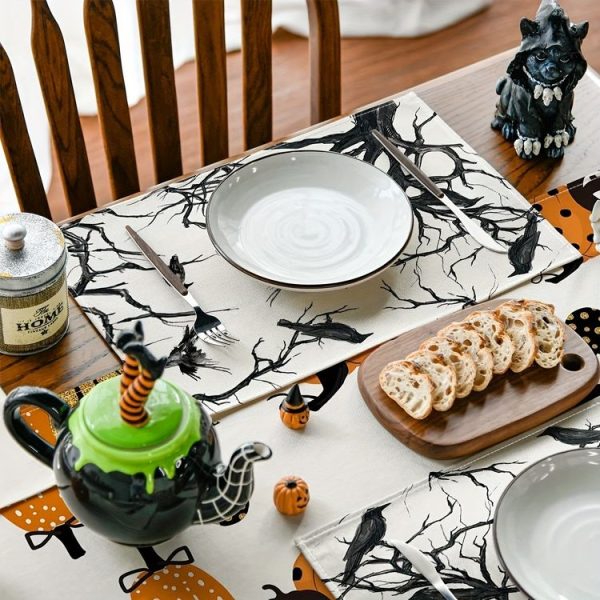 Halloween Black Crow Placemat Restaurant Decoration Insulation Pad (Crow) - Image 3