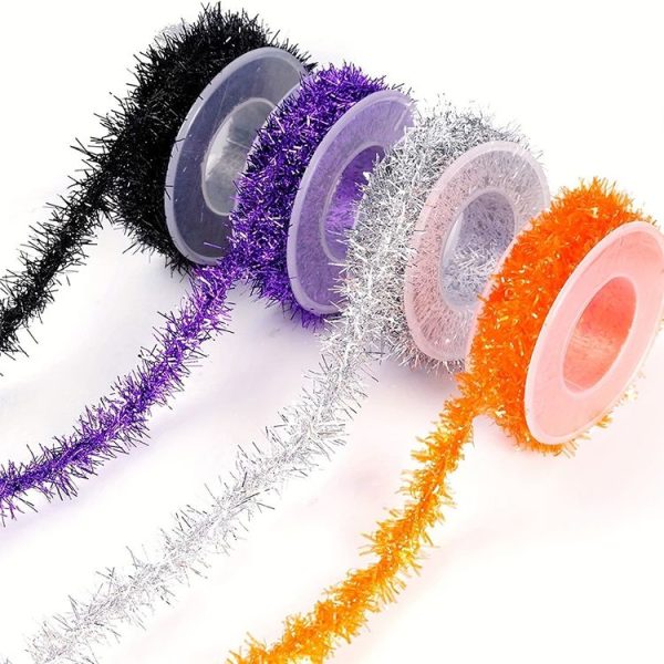 2.8m / Roll Christmas Glitter Striped Ribbon Bow DIY Decorative Ribbon Gift Packaging Ribbon (Red) - Image 2