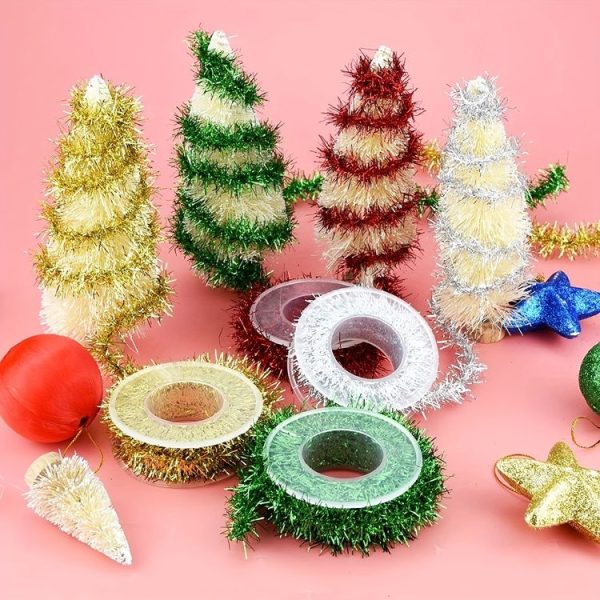 2.8m / Roll Christmas Glitter Striped Ribbon Bow DIY Decorative Ribbon Gift Packaging Ribbon (Red) - Image 7