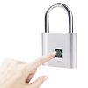 Smart Fingerprint Rechargeable Padlock Waterproof Morse Code Emergency Unlocking (Matte Silver) - Image 2